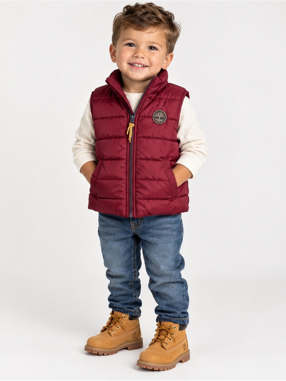 Timberland Toddler Red Quilted Puffer Vest 18 months